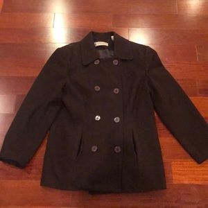 Pea coat wool coat dark maroon/brown color